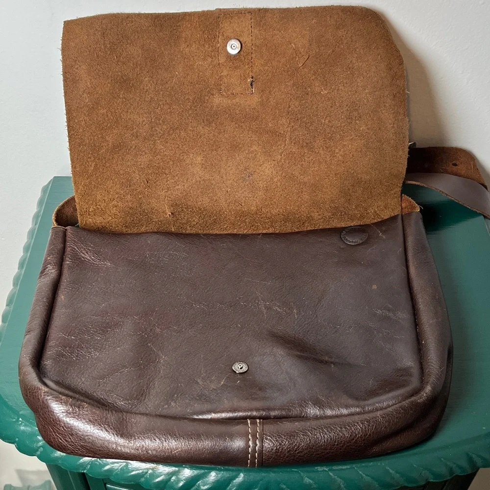 Brandolini Boston MA USA Vintage Rare Brown Genuine Leather‎ Messenger Bag
